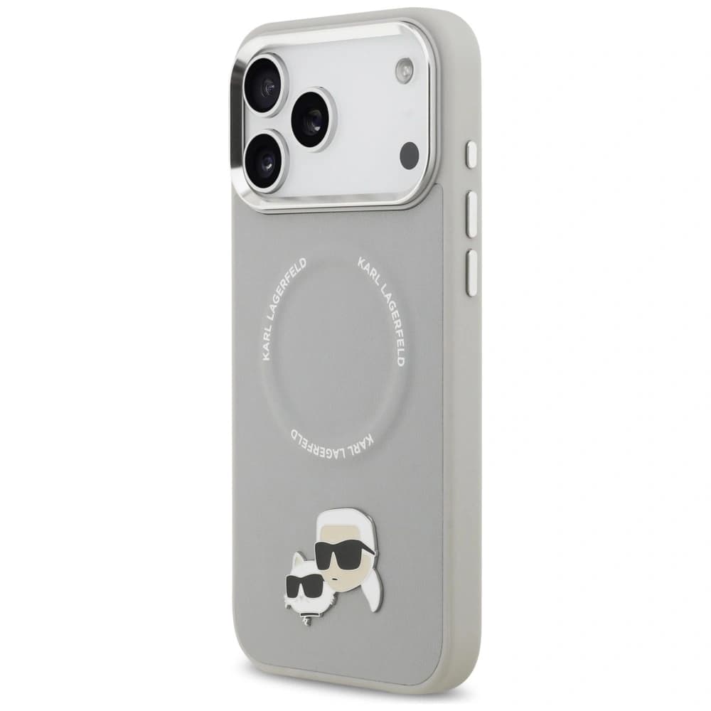 Karl Lagerfeld Karl & Choupette Pins MagSafe Apple iPhone 17 Pro Max šedá - 2