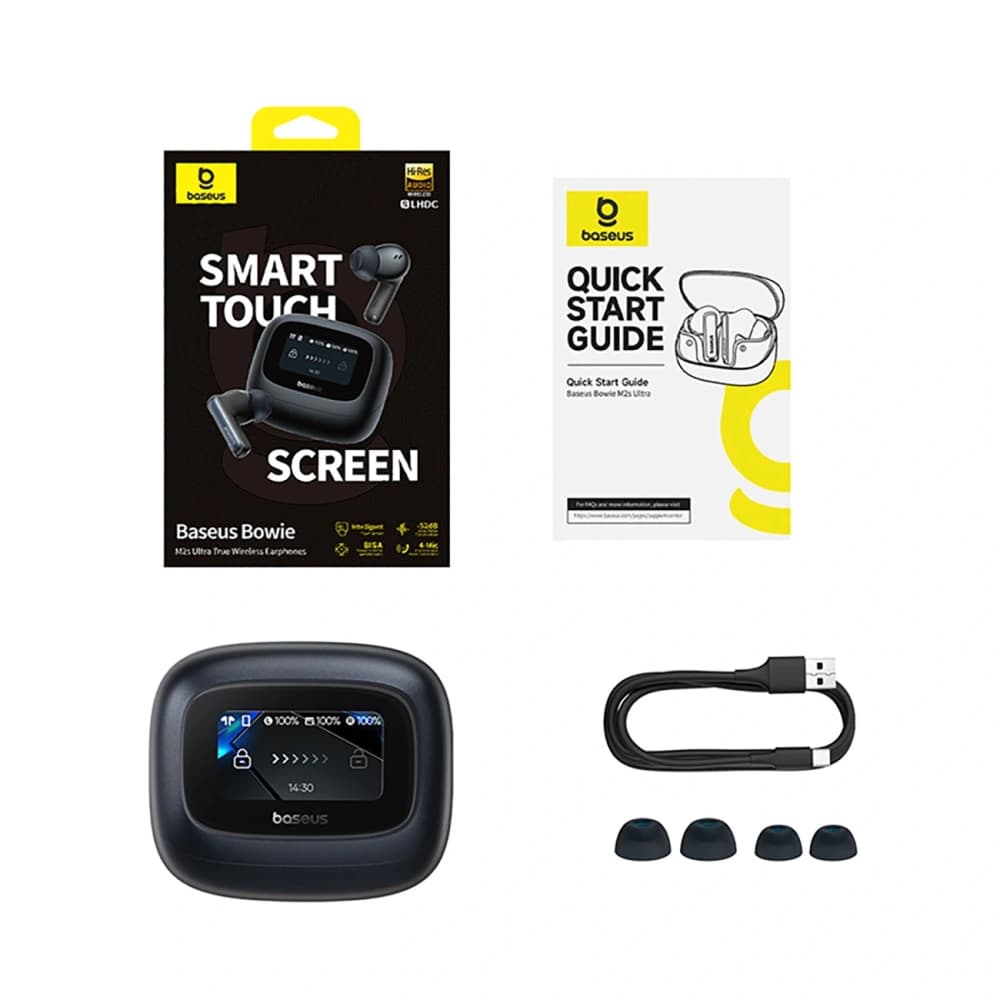 Baseus Bowie M2s Ultra TWS Vezeték nélküli In-Ear Fejhallgató Interaktív Képernyővel Fekete - 6