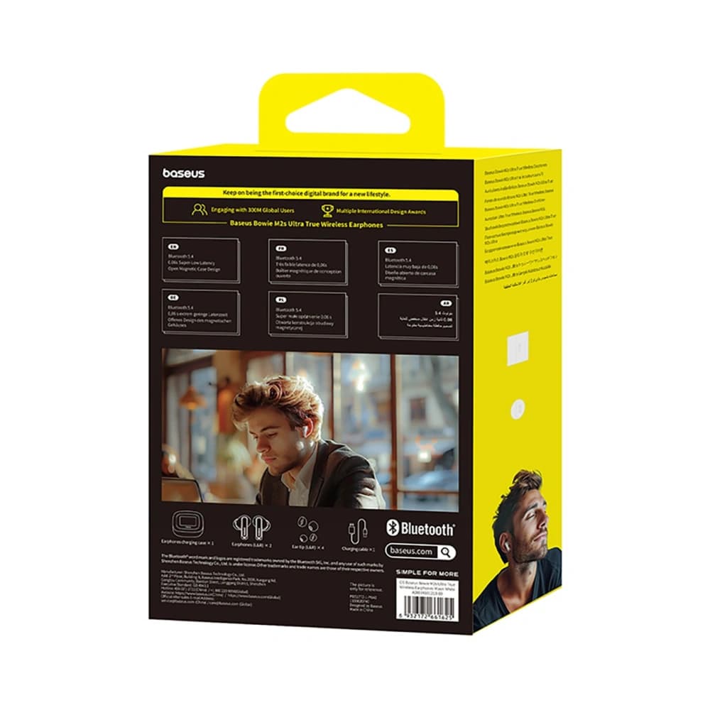 Căști wireless in-ear Baseus Bowie M2s Ultra TWS cu ecran interactiv Alb - 8