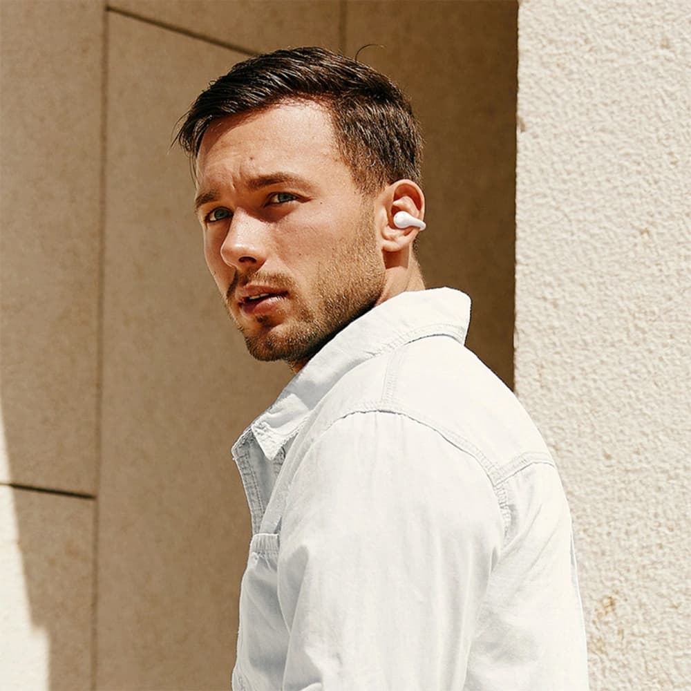 Baseus Bass 15 Clip OWS Vezeték nélküli Fülhallgató + Baseus Simple USB-C 3A 30cm Kábel Fehér - 9