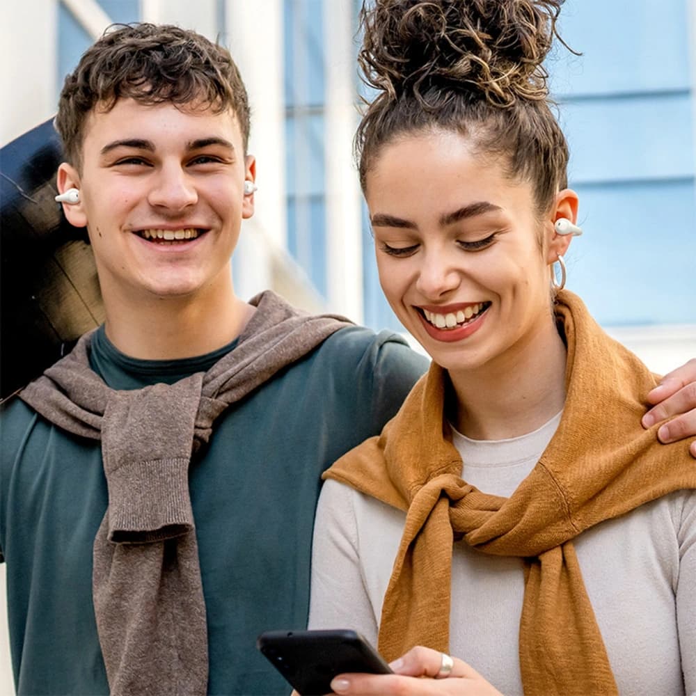 Baseus Bass 15 Clip OWS Vezeték nélküli Fülhallgató + Baseus Simple USB-C 3A 30cm Kábel Fehér - 11