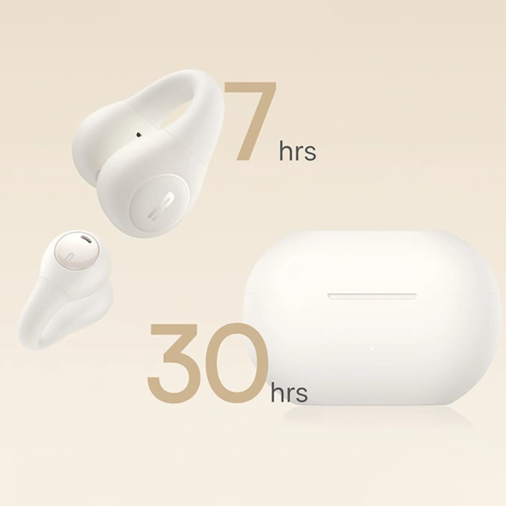 Baseus Bass 15 Clip OWS Vezeték nélküli Fülhallgató + Baseus Simple USB-C 3A 30cm Kábel Fehér - 16