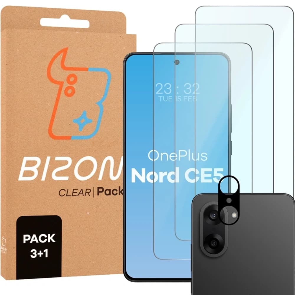 Bizon Clear 3x Bildschirmglas + Kameraglas OnePlus Nord CE5 5G - 1