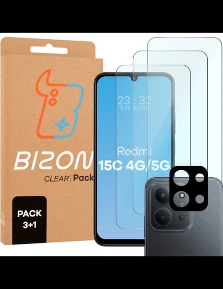 Bizon Clear 3x sklo na displej + sklo na kameru Xiaomi Redmi 15C 4G / 5G