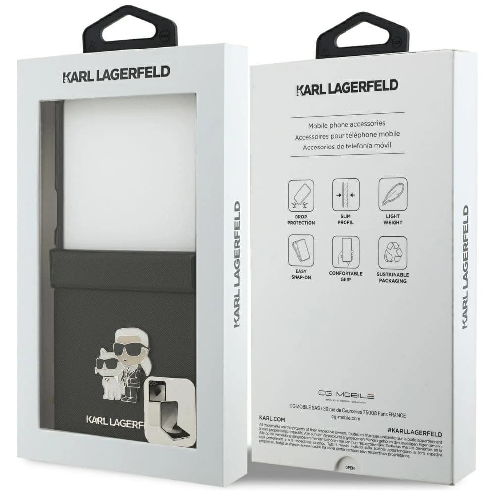 Karl Lagerfeld Saffiano Karl&Choupette Pin Samsung Galaxy Z Flip7 black - 8