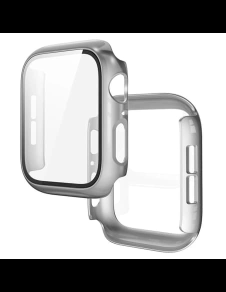 Bizon Case+Glass Hodinky Apple Watch SE 3 / SE 2 / SE / 6 / 5 / 4 40mm matný stříbrný