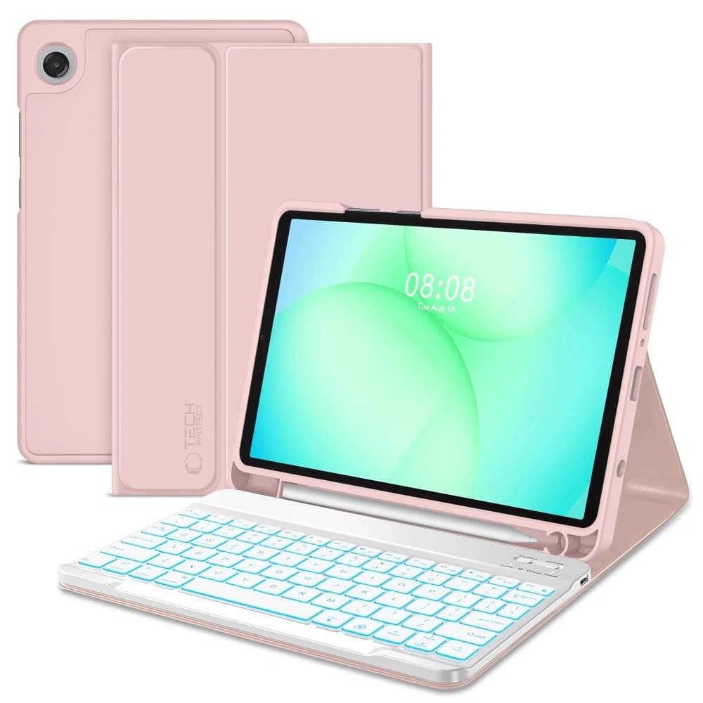 Tech-Protect Smartcase Pen + Keyboard Samsung Galaxy Tab A9 / A11 8.7 X110 / X115 / X133 / X135 Pink - 1