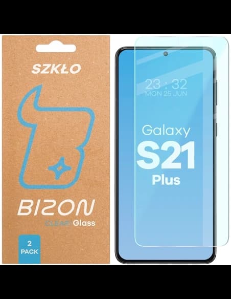 Bizon Glass Clear Duo Samsung Galaxy S21+ Plus [2 PACK]