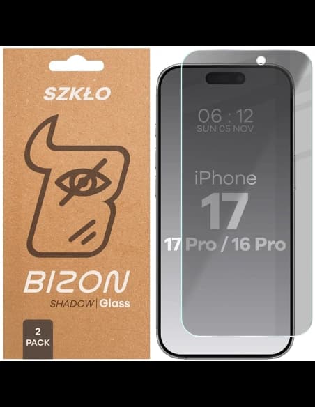 Bizon Glass Clear Shadow Duo Apple iPhone 17 / 17 Pro / 16 Pro tinted [2 PACK]