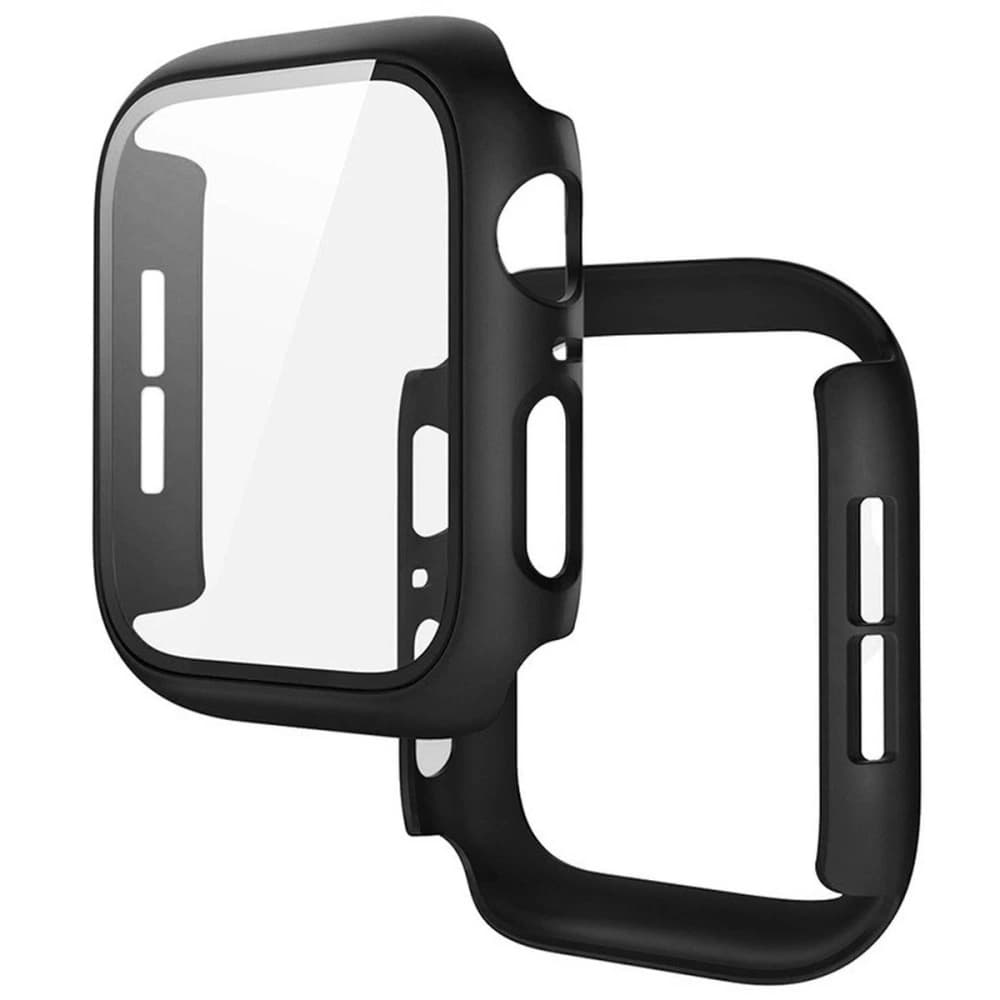 Caz Bizon + Sticlă Ceas Apple Watch SE 3 / SE 2 / SE / 6 / 5 / 4 44mm negru mat