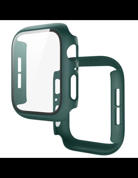 Bizon Case+Glass Hodinky Apple Watch SE 3 / SE 2 / SE / 6 / 5 / 4 44mm matná tmavě zelená