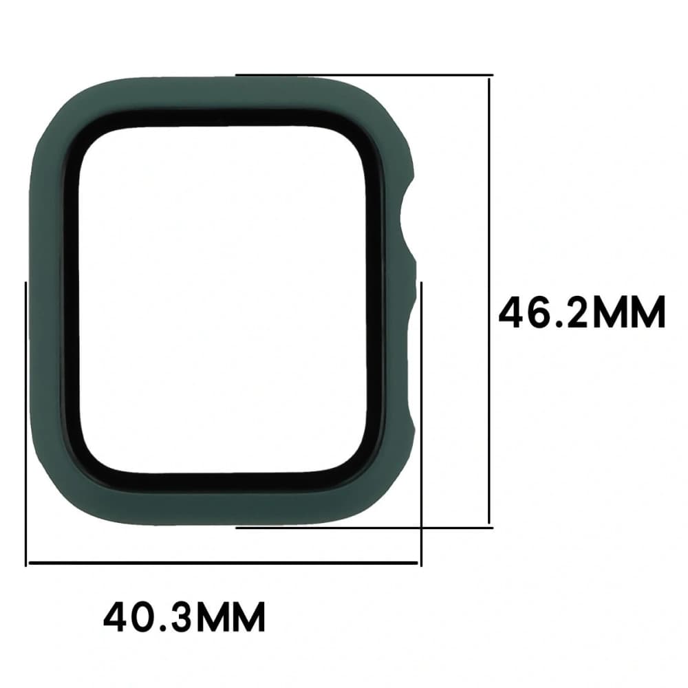 Bizon Case+Glass Hodinky Apple Watch SE 3 / SE 2 / SE / 6 / 5 / 4 44mm matná tmavě zelená - 2