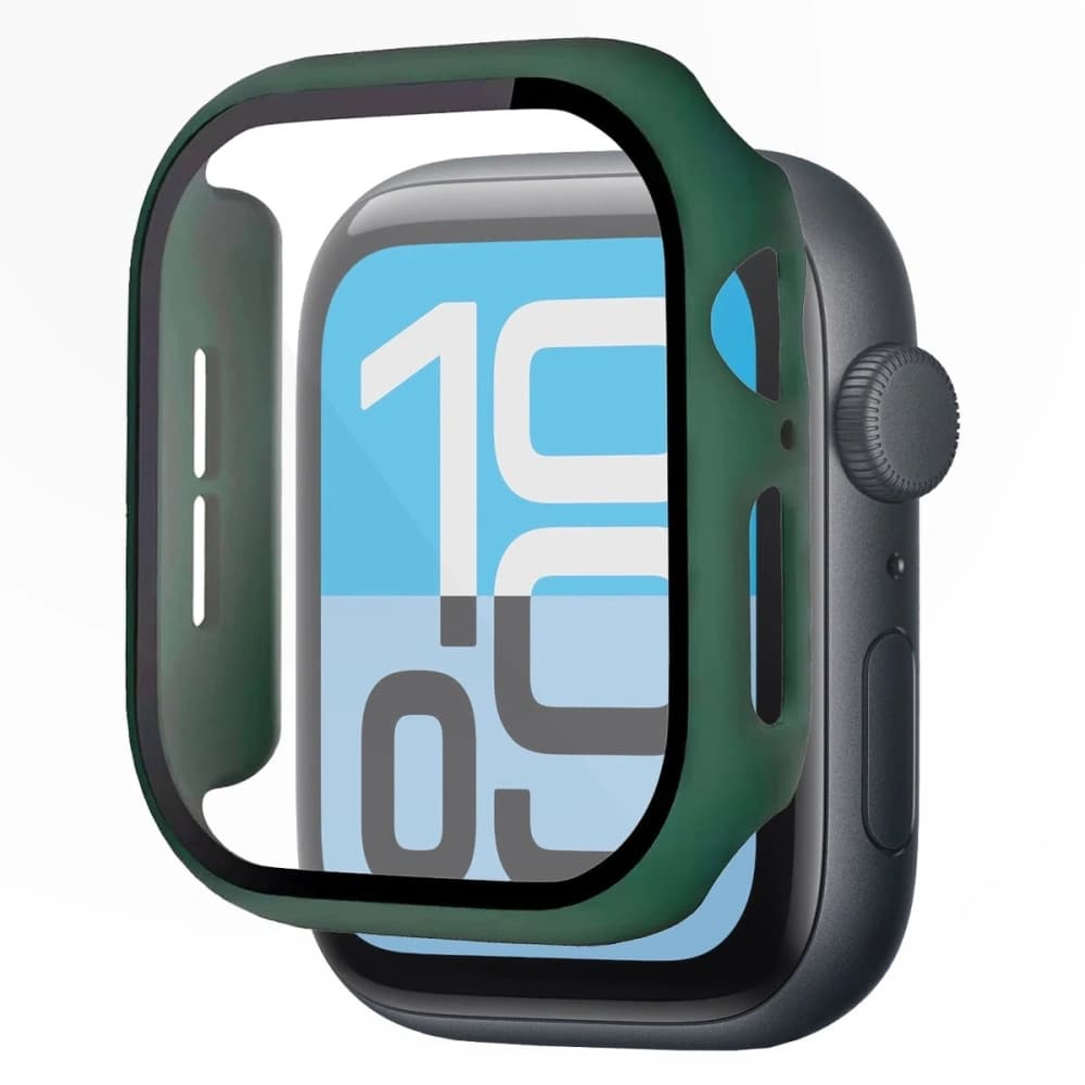Bizon Case+Glass Hodinky Apple Watch SE 3 / SE 2 / SE / 6 / 5 / 4 44mm matná tmavě zelená - 5