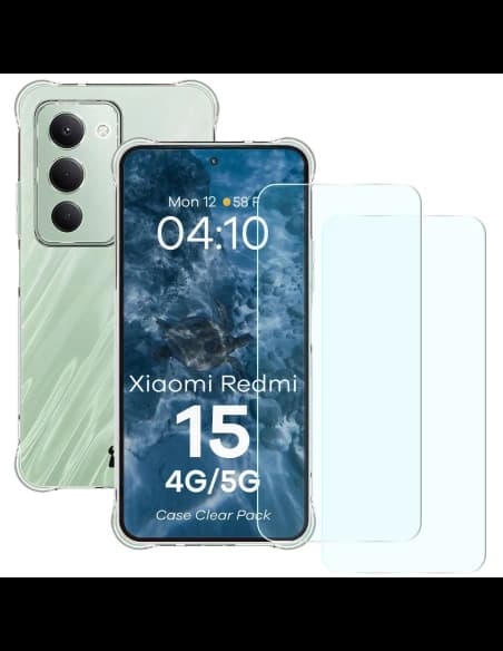 Bizon Case Clear Pack pouzdro + 2x tvrzené sklo Xiaomi Redmi 15 4G / 5G