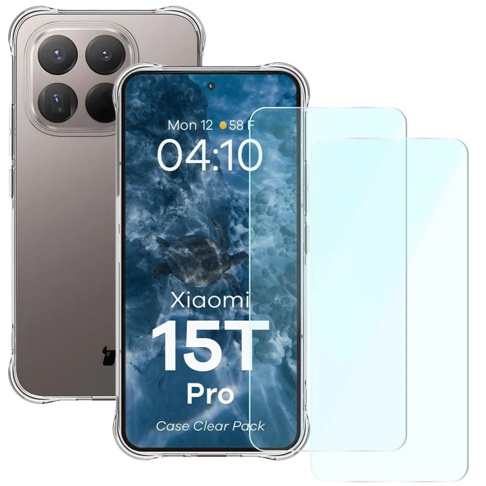 Bizon Case Clear Pack case + 2x tempered glass Xiaomi 15T Pro