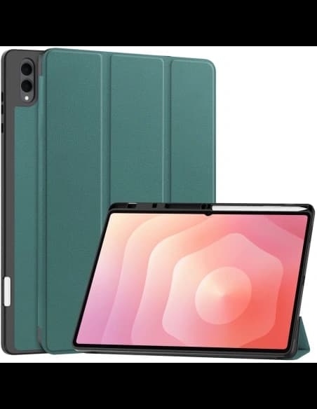 Etui z klapką Bizon Case Tab Lizard do Samsung Galaxy Tab S11 Ultra ciemnozielone
