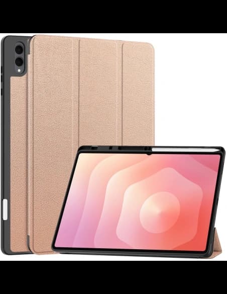 Etui z klapką Bizon Case Tab Lizard do Samsung Galaxy Tab S11 Ultra różowozłote