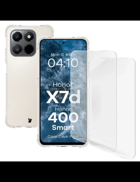 Bizon Case Clear Pack pouzdro + 2x ochranná fólie Honor X7d / Honor 400 Smart