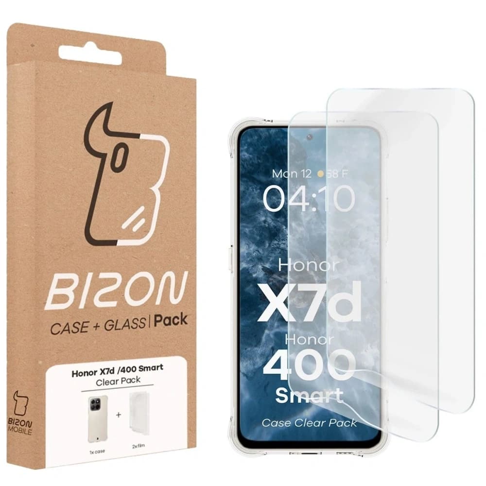 Bizon Case Clear Pack carcasă + 2x protecție ecran Honor X7d / Honor 400 Smart - 9