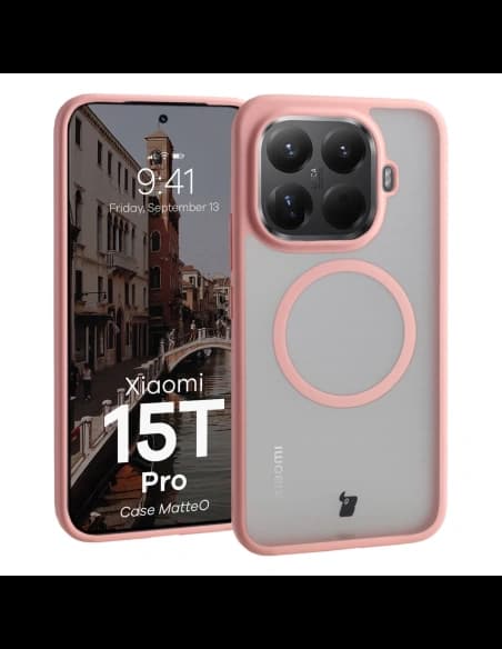 Bizon Case MatteO Magnetic Xiaomi 15T Pro kouřově světle růžový