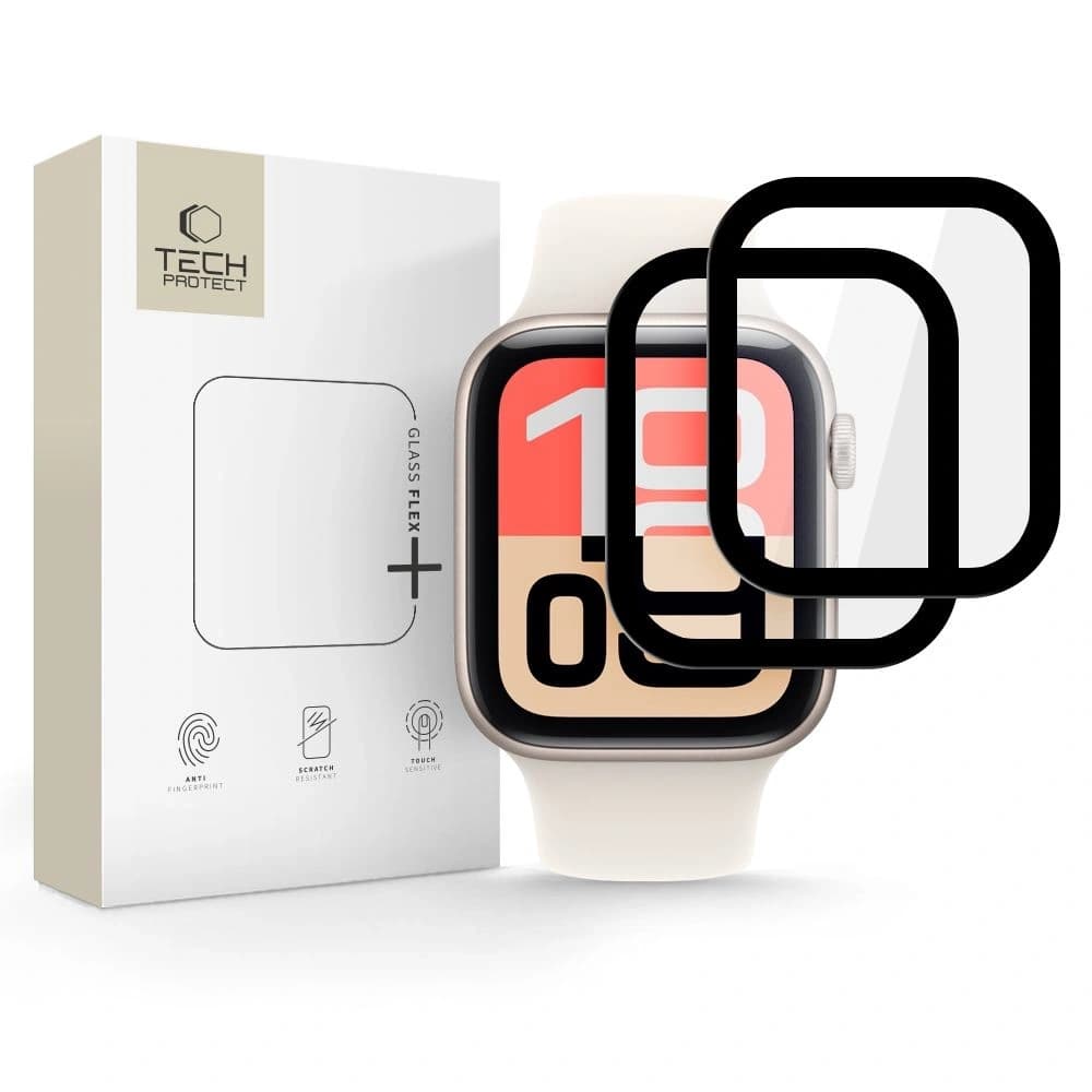 Tech-Protect Glass Flex+ Apple Watch 4/5/6/SE 1 / 2 / 3 40mm Fekete [2 CSOMAG] - 1