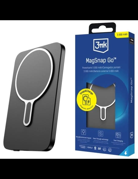 3MK MagSnap Go Powerbank 5000mAh 20W USB-C gri