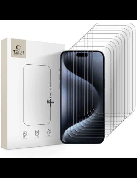 Tech-Protect Bundle Glass Apple iPhone 15 Pro Max klar [10 PACK]