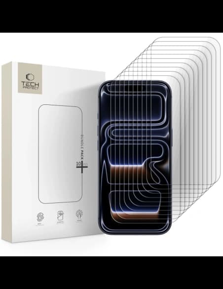 Tech-Protect Bundle Glass Apple iPhone 16 Pro / 17 / 17 Pro Clear [10 PACK]