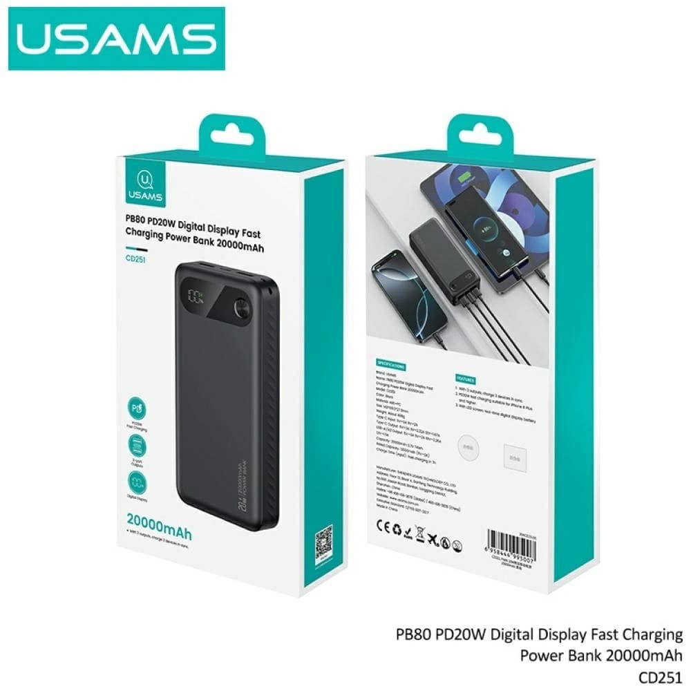 USAMS PB80 PD20W 20000mAh negru - 8