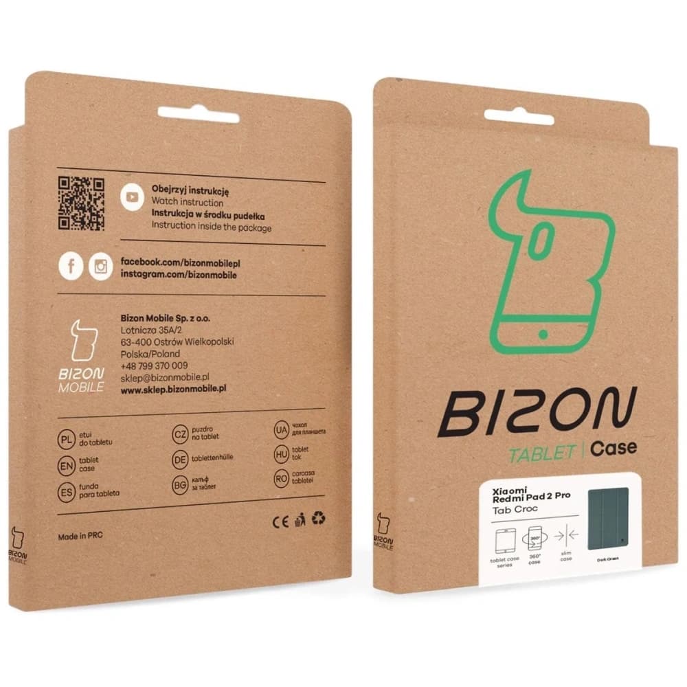 Etui mit Klappe Bizon Case Tab Croc für Xiaomi Redmi Pad 2 Pro dunkelgrün - 9