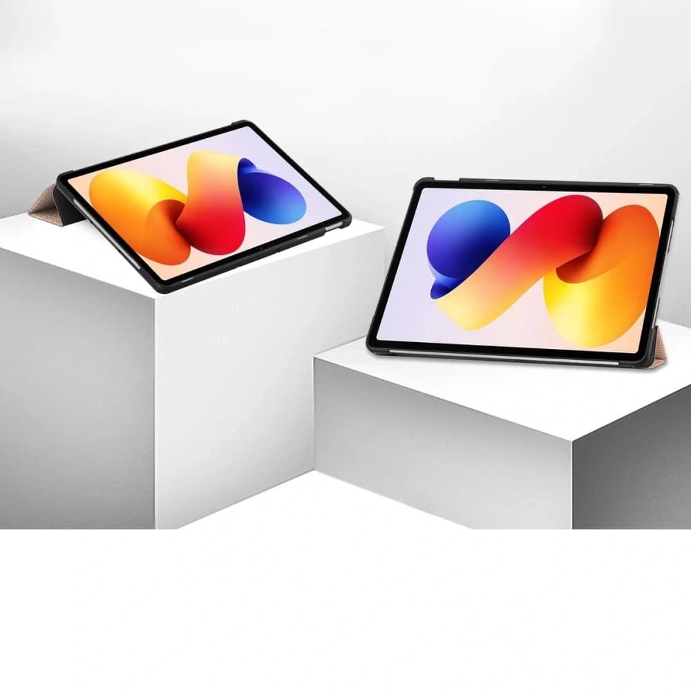 Etui s klapkou Bizon Case Tab Croc pro Xiaomi Redmi Pad 2 Pro růžovo-zlaté - 2