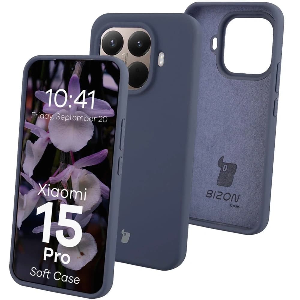 Silikonové etui Bizon Soft Case pro Xiaomi 15T Pro tmavě modré - 1