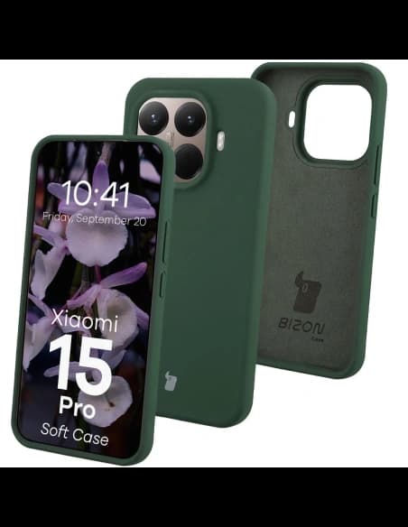 Silikonové etui Bizon Soft Case pro Xiaomi 15T Pro tmavě zelené