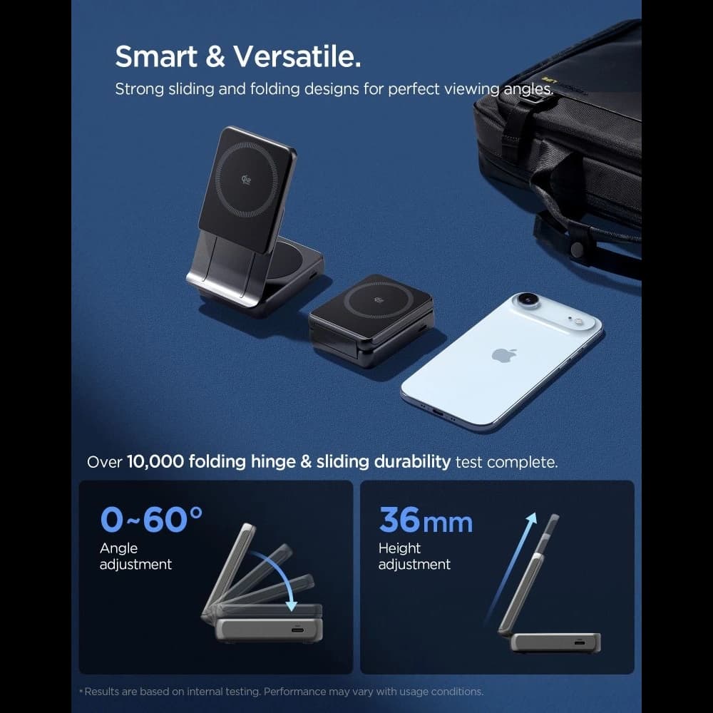 Spigen Essential EF302MOQ Qi 2.2 2in1 Magnetischer MagSafe Wireless Charger Schwarz - 5