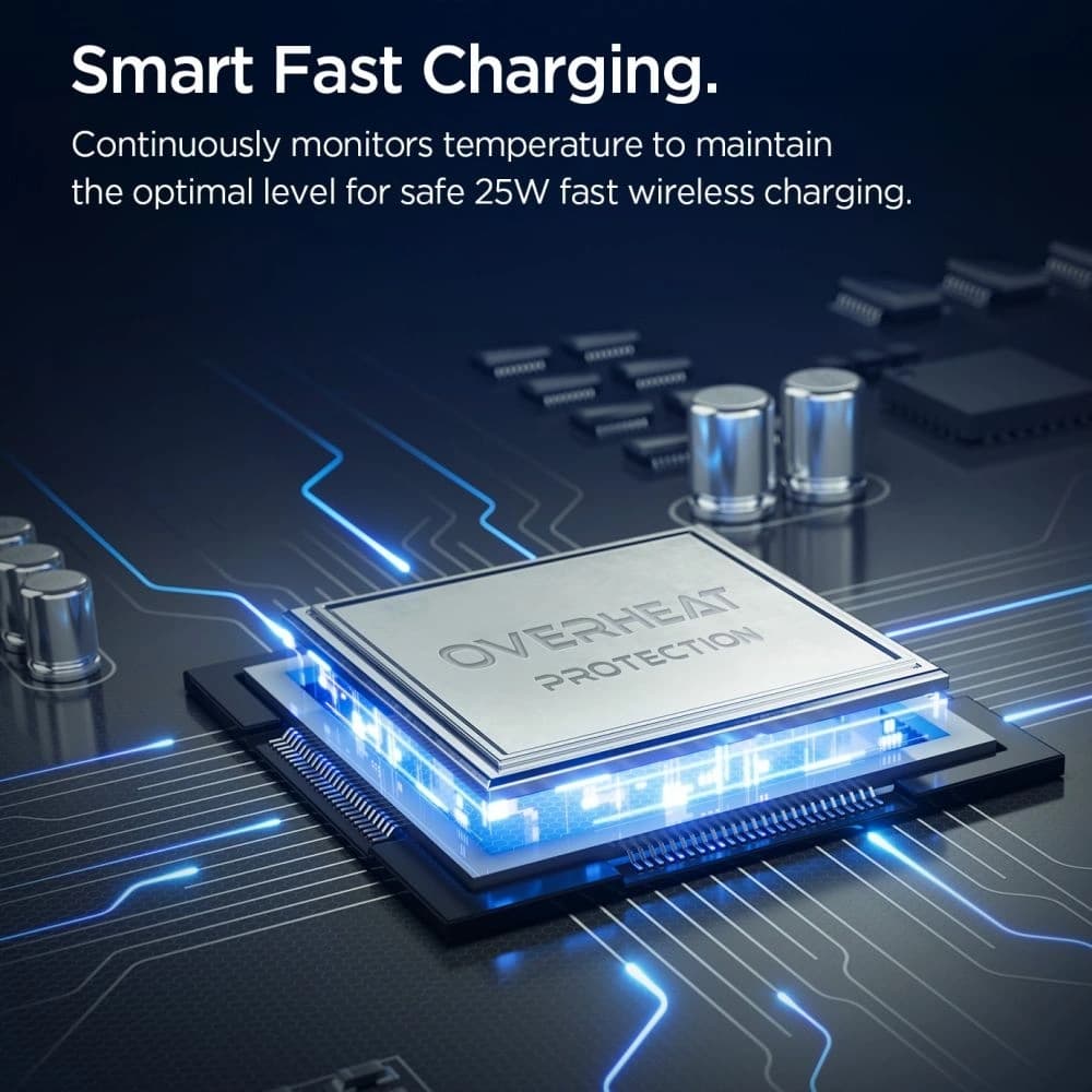 Spigen Essential EF302MOQ Qi 2.2 2in1 Magnetischer MagSafe Wireless Charger Schwarz - 6