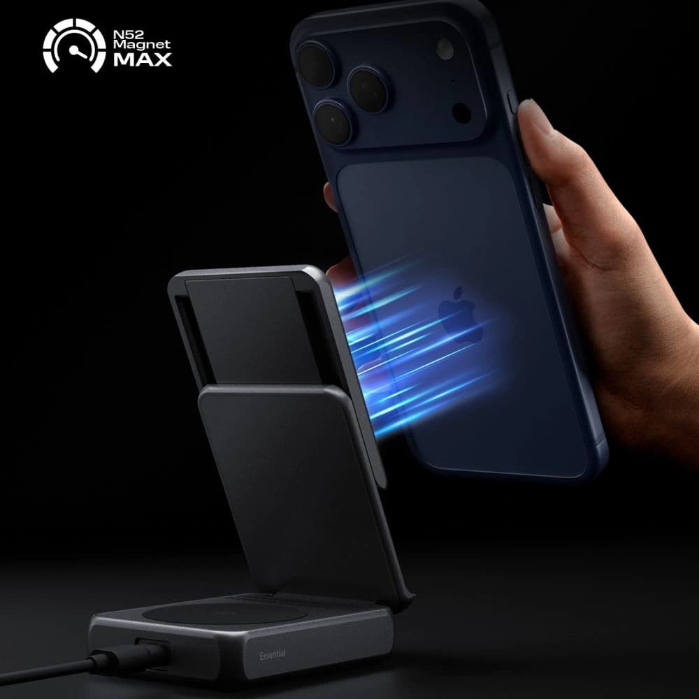 Spigen Essential EF302MOQ Qi 2.2 2in1 Magnetischer MagSafe Wireless Charger Schwarz - 8