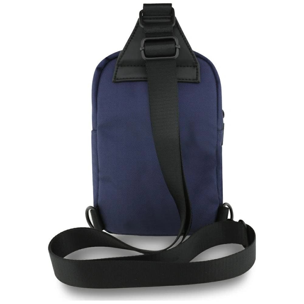 Geantă pentru telefon cu buzunar din nailon și logo metalic BMW, de umăr, albastru închis. - 3