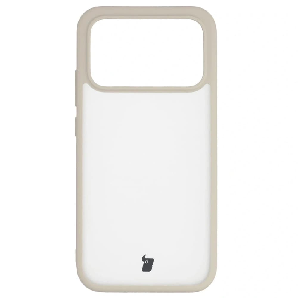 Husa Bizon Case Angelo Xiaomi POCO F8 Pro semi-transparentă cu ramă bej - 2