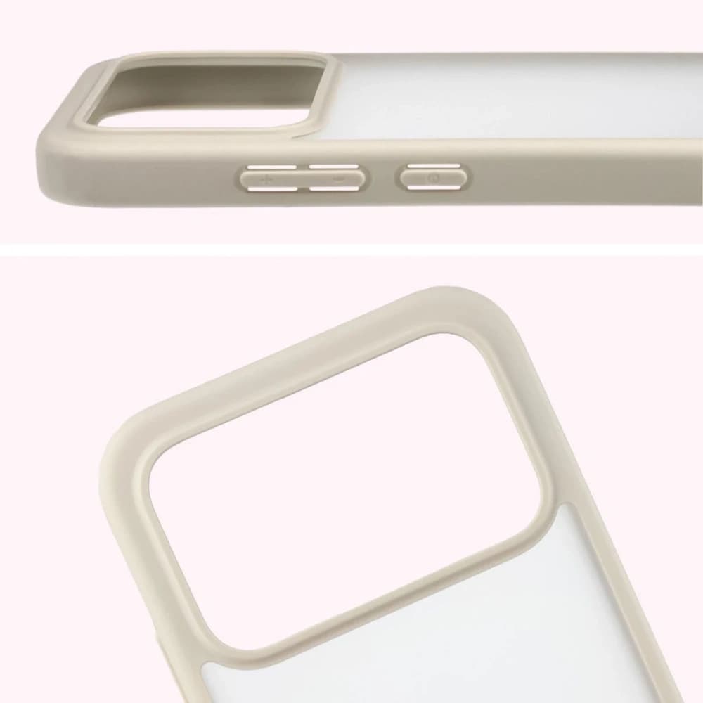 Husa Bizon Case Angelo Xiaomi POCO F8 Pro semi-transparentă cu ramă bej - 3