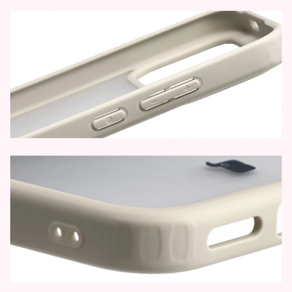 Husa Bizon Case Angelo Xiaomi POCO F8 Pro semi-transparentă cu ramă bej - 4