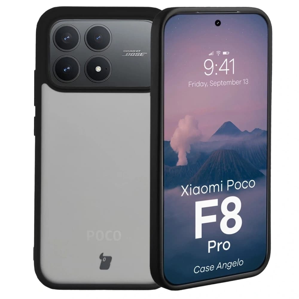 Bizon Case Angelo Xiaomi POCO F8 Pro rauchig mit schwarzem Rahmen - 1