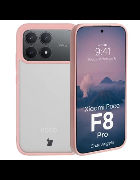 Bizon Case Angelo Xiaomi POCO F8 Pro poloprůhledný s jemně růžovým rámem