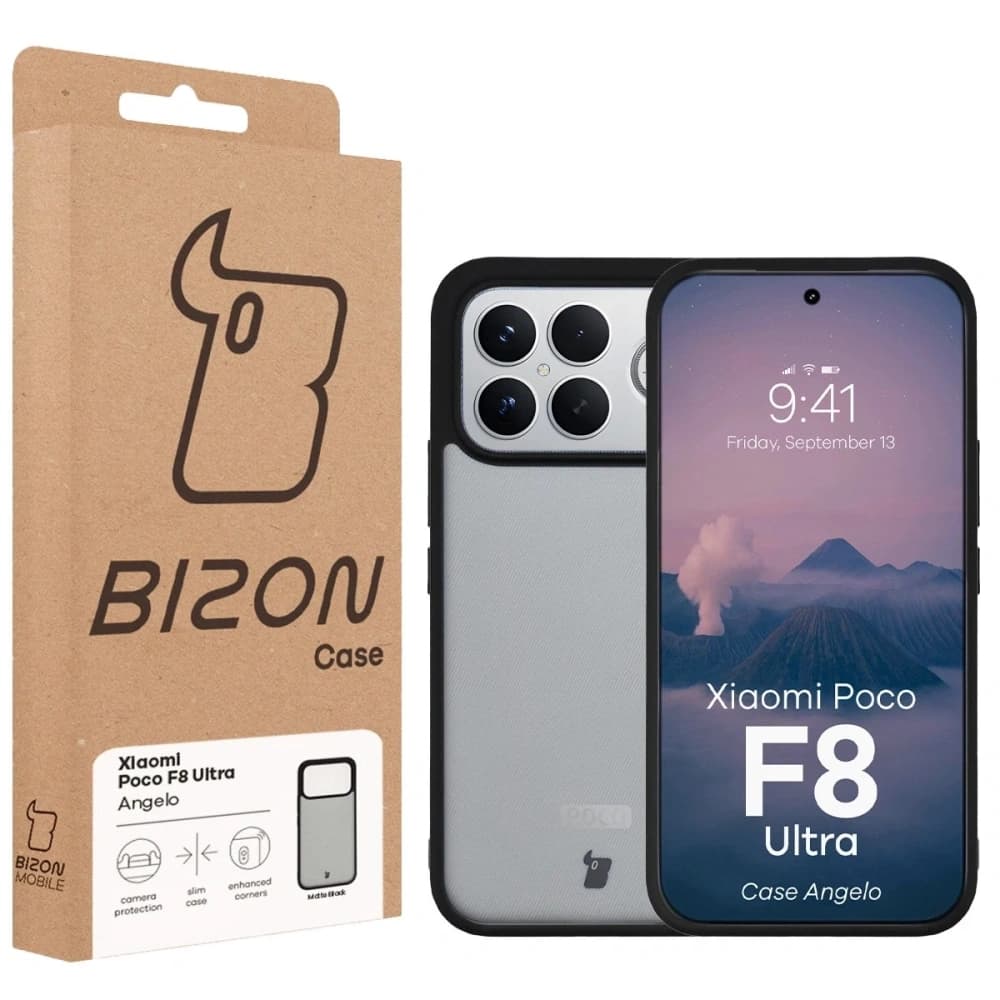 Bizon Case Angelo Xiaomi POCO F8 Ultra rauchig mit schwarzem Rahmen - 6