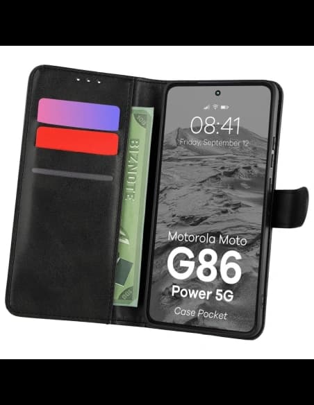 Bizon Case Pocket Motorola Moto G86 Power 5G schwarz