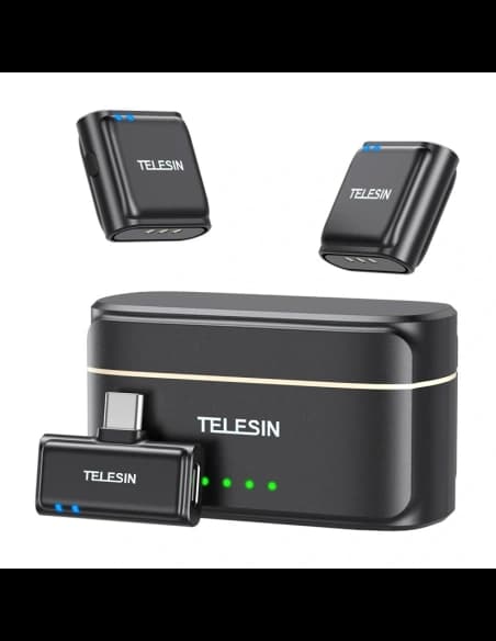 TELESIN vezeték nélküli lavalier mikrofon + power bank USB-C telefonokhoz
