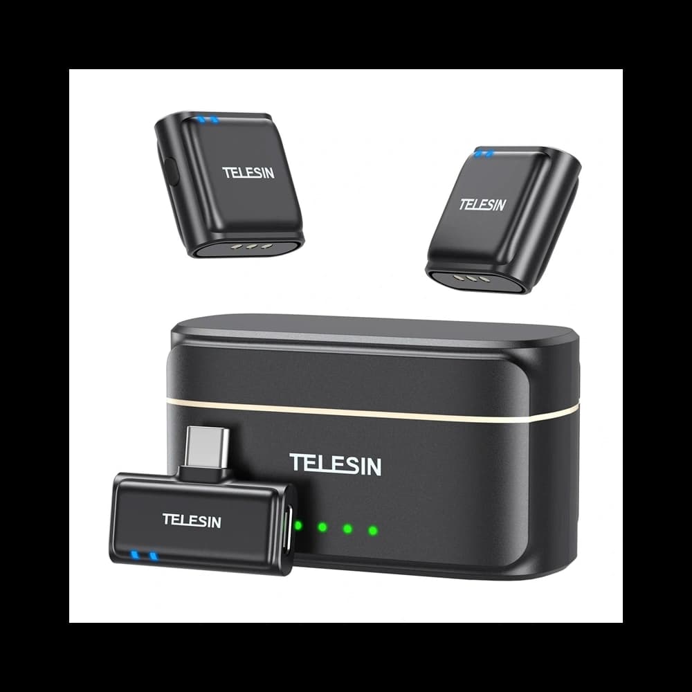 Microfon lavalier wireless TELESIN + power bank pentru telefoane USB-C - 1