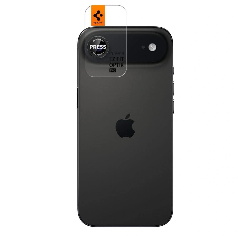 Protector de cameră Spigen Optik Pro L-Series Glas.tr ez Fit pentru Apple iPhone Air Negru/roșu [2 PACHET] - 2