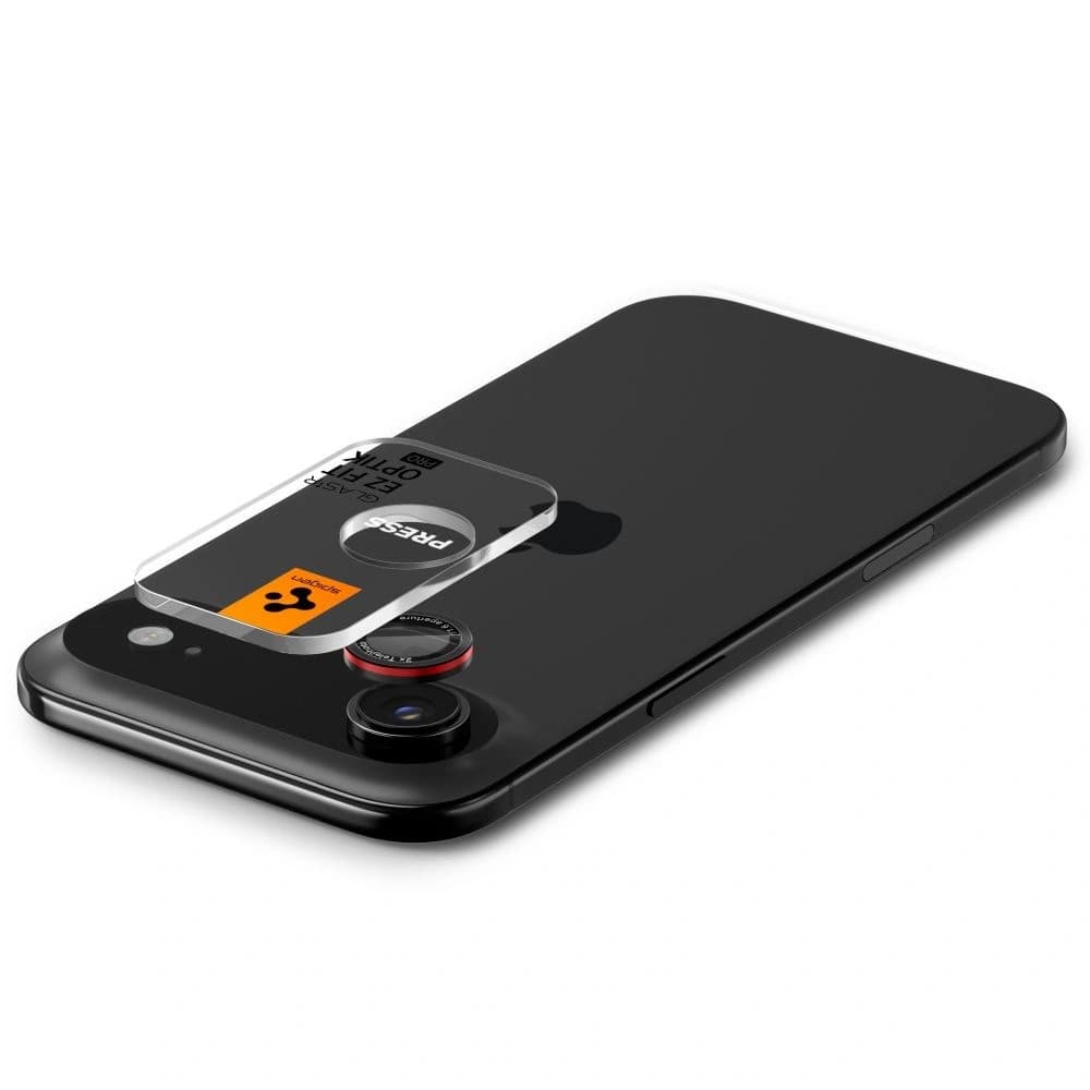 Protector de cameră Spigen Optik Pro L-Series Glas.tr ez Fit pentru Apple iPhone Air Negru/roșu [2 PACHET] - 5