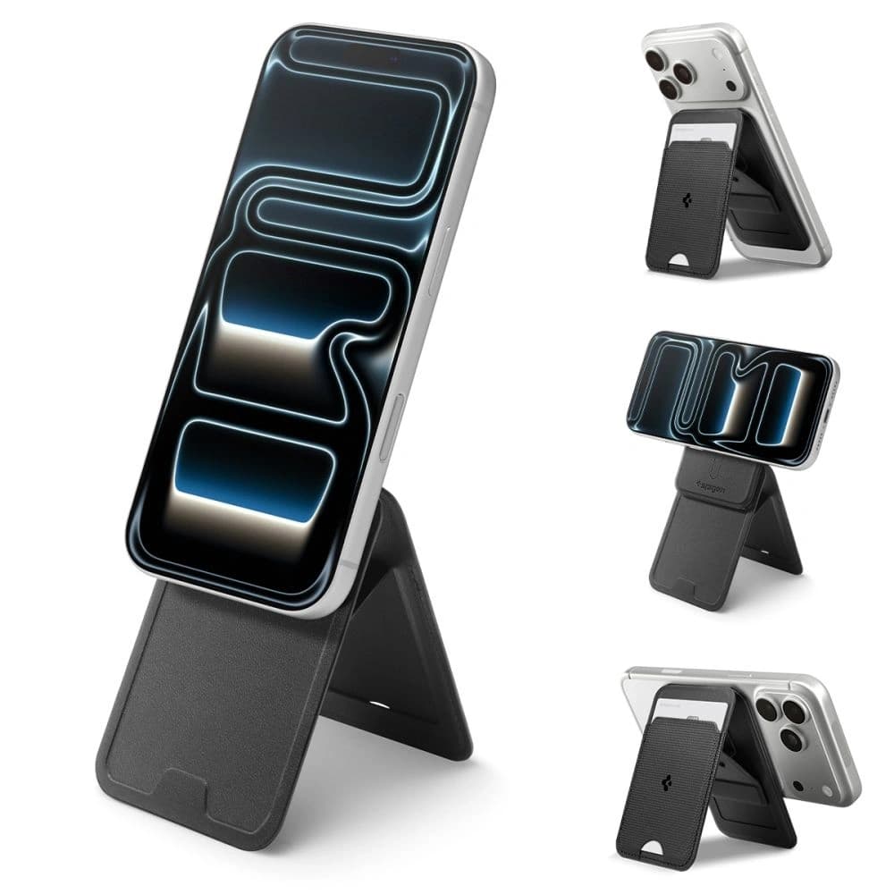Spigen S314-3 Slim Fold Tripod MagSafe Universal Magnetic Card Holder Negru - 15