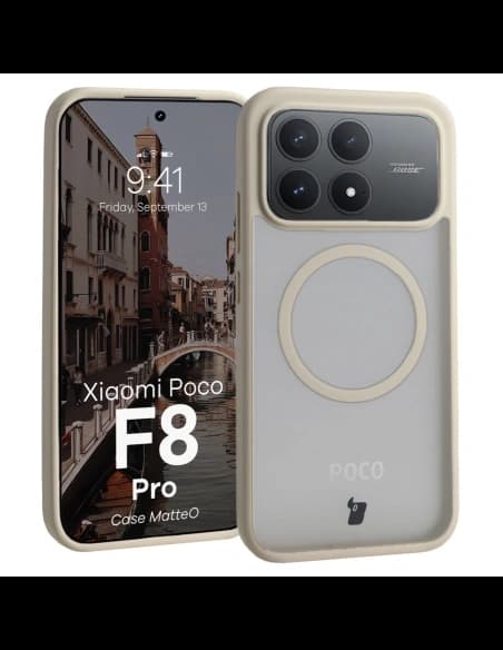 Bizon Case MatteO Magnetic Xiaomi POCO F8 Pro füstös bézs
